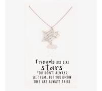 T.H.Baker Women's Sentiments Good Friends Engraved Star Pendant 18383 in Silver | Size: 16-18inch T.H.Baker Silver 16-18inch
