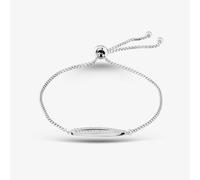 T.H.Baker Women's Silver & Cubic Zirconia Open Oval Toggle Bracelet 2THB020804 | Size: Adjustable T.H.Baker Silver Adjustable