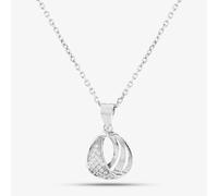 T.H.Baker Women's Silver Pave Twisted Teardrop Necklace P610497 | Size: 18 inches T.H.Baker Silver 18 inches