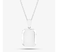 T.H.Baker Women's Silver Plain Rectangular Locket P-31086 | Size: 16-18inch T.H.Baker Silver 16-18inch
