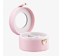 T.H.Baker Women's Sophia Pink Round Leather Jewellery Box SP3341S T.H.Baker Pink