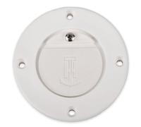 T-H Marine Premium Flush Mount Scupper Valve Assembly - Durable Thermo-Plastic Curl-Proof Design for Effective Marine Drainage, Mounts Over 1" to 1-1/4" Drain Tubes, Universal Compatibility - White