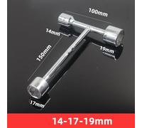 T-Handle 3-in-1 Socket Wrench with Chrome Vanadium Sockets, Forged Carbon Steel Handle, for Durable Tri-Fork Design for Cycling and General Workshop Use (14-17-19mm)