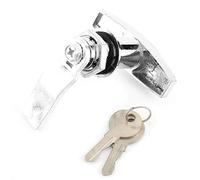T Handle Lock Kit, Rear Fixing Tool Box Garage Door Lock with 2 Keys, Shed Door Lock for Trailer Caravan Awning Zinc Alloy (Silver)