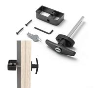 T-Handle Lock Set, Garage Door Lock, Shed Door Handle Lock Set, With Outside T Locking Mechanism, Inside D Handle, 2 Keys, 2 Screws For Playhouse