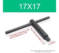T Handle Milling Lathe Chuck Square Key Wrench 1PCS for CNC Machining, 8MM 10MM 12MM 14MM 17MM Sizes (17 * 17)