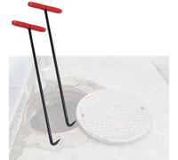 T-Handle Sewer Manhole Lifter Hook, 46 66 85 CM Outdoor Heavy Drain Lifting Moving Remover Keys, Septic Tank Lids Lifting Hooks for Gardens Lawns Pavements(2 Pcs,L 46cm(18 in))