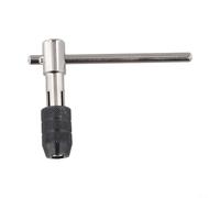 T-Handle Tap Wrench Ratchet Mechanism M6-M12 Black(Clamping M6-12) | M3-M8 clamping range, ratchet mechanism, T-handle grip, alloy steel build, compact workshop tool