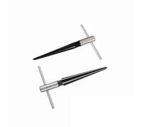 T Handle Tapered Reamer Set, 1/8"-1/2" & 3/16"-5/8" Straight Flute Handle Reamers, 6 Fluted Chamfer Bridge Pin Hole Hand Held Reaming Tool for Woodworker Luthier Guitar (2 Pack)