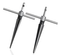 T-Handle Tapered Reamer Set，2 Pieces 1/4 Inch Hex Shank Guitar Tapered Reamers 3-13mm & 5-16mm Luthier Tapered Hand Reaming Tool for Wood Metal Plastic Planks Chamfering Screw Sinking Holes