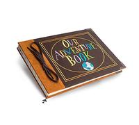 T-HAOHUA Our Adventure Book Photo Album Scrapbook : Anniversary and Wedding Memory Book with Embroidered Leather Hard Cover ? Thread-Bound Book with Thick White Paper Sheets for Photographs