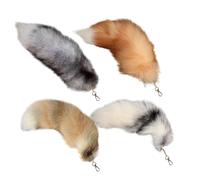 t-herian Tail Plush Keychain,4 Pack f-ox Tail Keychain t-herian Tail f-ox Cute Foxes Tail Pendant Key Chain f-luffy f-ur f-ox Tail Keychain f-ox Tail Fake Tail,Shaggy Faux f-ur Tail Decoration