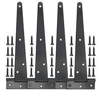 T Hinges,4 Pcs 8 Inch T Strap Heavy Duty Black Metal Door Hinges
