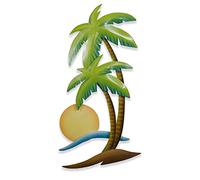 T.I. Design Palms and Sun Tropical Coastal Beach Metal Wall Decor Patio Safe Finish