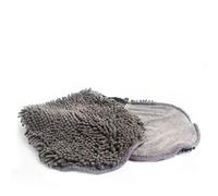T J Morris MyPets Grey Noodle Drying Towel for dog or cat - Lightweight & Super absorbent, Quick Drying, Hand Pockets for ease of use
