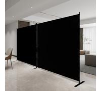 T&Jero 2-Panel Folding Room Divider, 6ft Tall Portable Privacy Screen Wall for Home and Office, Modern Freestanding Partition Separator for Bedroom, Living Room, Studio, 142" Wide x 71" High, Black