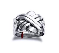 (T) Jewelco London Men's Solid 925 Sterling Silver 6 Piece Puzzle Ring - ARN208