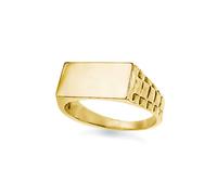 (T) Jewelco London Unisex Solid 9ct Gold Engravable Presidential Initial Blank Plate Signet Ring - JIR005