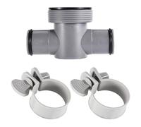 T Joint Pool Hose Adapter 1.5" to 1.25" with O-Rings & Clamps for Sand Filter Systems Pool Hose Adapter Replacement