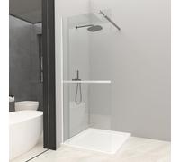 T&K 700x1900 mm Walk in Shower Enclosure Wetroom Shower Screen Panel Chrome Framed, 6mm Tougheded Glass Safety Double-Sided Easy Clean Glass with Telescopic Support Bar
