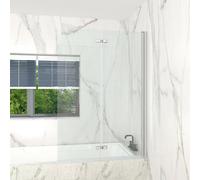 T&k Bath Shower Screen Bifold Shower Panel Chrome 1000X1400mm 2 Section Folding 5mm Toughened Double-Sided Easy Clean Glass