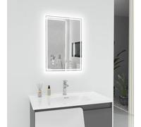 T&K Bathroom Mirror With LED Lights 70x50cm, With Anti-Fog, 3-Colours Dimmable, Adjustable Brightness, Touch Control&Memory Function, Horizontal/Vertical Installation, LED Illuminated Bathroom Mirror