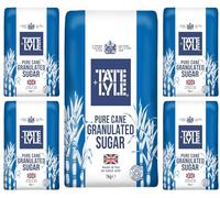 T & L Pure Cane Granulated Sugar - White - 1kg Bags (PACK OF 5)