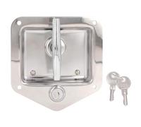 T-Latch Handle Lock, Truck Folding T-Handle Latch, Stainless Steel RV Camper Trailer Tool Box Door Lock Replacement with Keys Gasket Panel Lock HL029 Quick Fastener Utensil Tool Kit