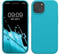 T Leaves Compatible with iPhone 15 Case, Slim Liquid Silicone Full Covered Soft Gel Rubber Phone Case, Anti-Scratch Shockproof Protective Cover 6.1 Inch,Cool Glacier