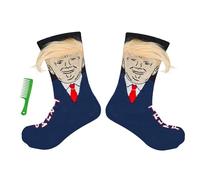 Let's Go Brandon Socks Funny FJB Socks American Flag Socks Trump 2024 novelty socks Gift, Trump Hair, 7-14