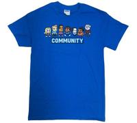 T-Line mensGC133Community Tv Series 8 Bit Graphic T-Shirt T-Shirt - Blue - XL