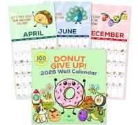 T MARIE 2026 Punny Wall Calendar - Monthly 12” x 12” Motivational Calendar with 365 Days of Cartoons and Daily Encouraging Puns - Extra Large Grid and Clean Humor for Home and Office - Funny Gifts and