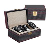T MATYAL Faraday Box for Car Keys RFID Signal Blocking Case | Keyless Entry Signal Protection Storage Box | Holds 1-4 Keys | Anti-Signal Security Box for Home & Travel (Carbon Fiber Pattern)