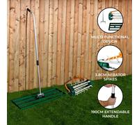 T-mech 100cm Lawn Leveller & Aerator - Green