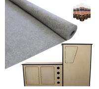 T-Mech 11m2 Van Lining Carpet Super Stretch Kit Smoke Grey | With Camper Motor Home Kitchen Unit | FREE 5 Heavy Duty Adhesive Glue Spray Cans Grey