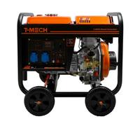 Portable Diesel Generator Open Frame 2kVA 230V 6HP 3.8kW 5 in 1 Digital Display Single Phase Manual Start Emergency Power AC DC Output Powder Coated Steel 12.5L Fuel Capacity Wheels Tool Kit & Funnel