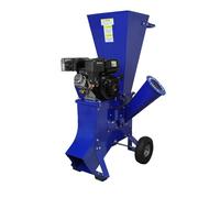 Petrol Wood Chipper 7HP Garden Shredder Mulcher Heavy Duty 4 Stroke Tree Timber Brush Branch Chipping Shredding 76mm Cutting Capacity 3600RPM Blade Speed Compact Portable Wheels FREE PPE & Tool Kit