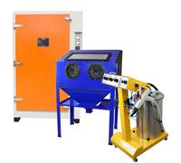 T-Mech Electrostatic Powder Coating Machine & Curing Oven & 220L Sandblasting Cabinet