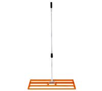 Lawn Leveller 100cm x 32cm Levelling Rake Lute Heavy Duty Lightweight Galvanised Steel Aluminium Orange 1.2-1.9m Extendable Handle Easy Grip Landscaping Garden Tool Grass Soil Artificial Turf Gravel