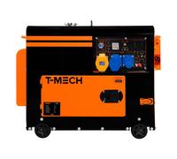T-Mech Portable Silent Diesel Generator Single Phase 230V Orange