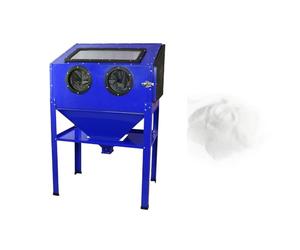 T-Mech Sandblasting Cabinet Sand Blasting Portable Work Station Heavy Duty Abrasive Bead Grit Sandblaster 220L with Glass Bead High Grade Soda Lime Glass Bead Blasting Media Bundle