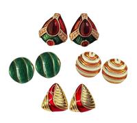 T-Miles 4 Pairs of Retro Enamel Glaze Drop Glaze Palace Style Earrings for Women