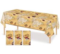 T-Mogur Pirate Birthday Party Decorations Treasure Map Tablecloth - 108x54inch Adventure Plastic Table Cloth Disposable Table Covers Nautical Island Compass for Dining Indoor Outdoor Picnic Camping