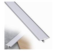 T Molding Aluminum Alloy Floor Closing Strip, ThresholdCarpet Cover Metal Door Bar - Flat Divider Strip for Door Threshold and Joining Flooring Gaps of Laminate Planks Tile(Silver,90cmx4cm)