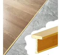 T Molding Brass Floor Transition Strip, Seam Cover Wood to Tile, Doorway | Slim Brushed Solid Brass Gap Connecting Decoration Bar, Cuttable Divider Strip/ Threshold Bar(L130cm/51",W5xH7mm(0.2x0.28"))