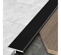 T-Molding Floor Gap Covering Joining Strip (3Pcs), Aluminum Floor Bar for Doorways, Wall Panel Trim for Tile, Wood, Laminate Joins Gap(Black,3 * 0.7cm)