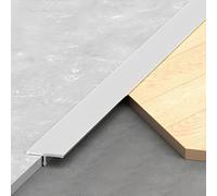T Molding Floor Transition Strip 100cm/3.2ft*3Pcs Aluminium Alloy Threshold Cover Divider, Seam Edge Trim Strip for Joining Wood Tile Laminate Flooring Gaps(Silver,12.0mm)