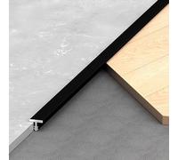 T Molding Floor Transition Strip 100cm/3.2ft*3Pcs Aluminium Alloy Threshold Cover Divider, Seam Edge Trim Strip for Joining Wood Tile Laminate Flooring Gaps(Black,6.0mm)