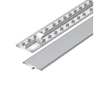 T Molding Floor Transition Strip, Self Adhesive Threshold Seam Cover Strip, Flat Cinch Seam Cover For Tile To Laminate/Vinyl /Carpet, Metal Strip - Cuttable(Silver,L 90 x W 2.2CM (35" x0.9"))