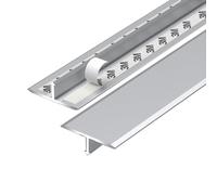 T Molding Floor Transition Strip, Self Adhesive Threshold Seam Cover Strip, Flat Cinch Seam Cover For Tile To Laminate/Vinyl/Carpet, Metal Strip - Cuttable(Silver,L 90 x W 2.5CM (35" x1"))